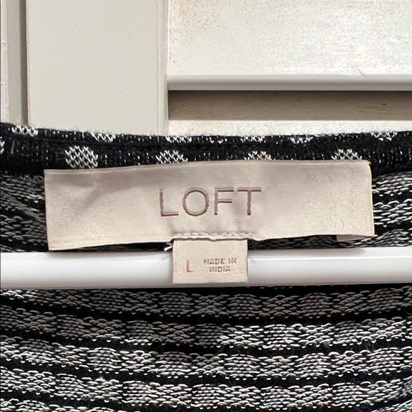 LOFT Navy Polka Dot Midi Dress - Picture 2 of 6